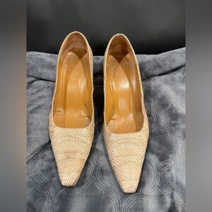 Vintage Gucci Leather Pumps Women’s Size 9 B Snakeskin Print and Texture EUC